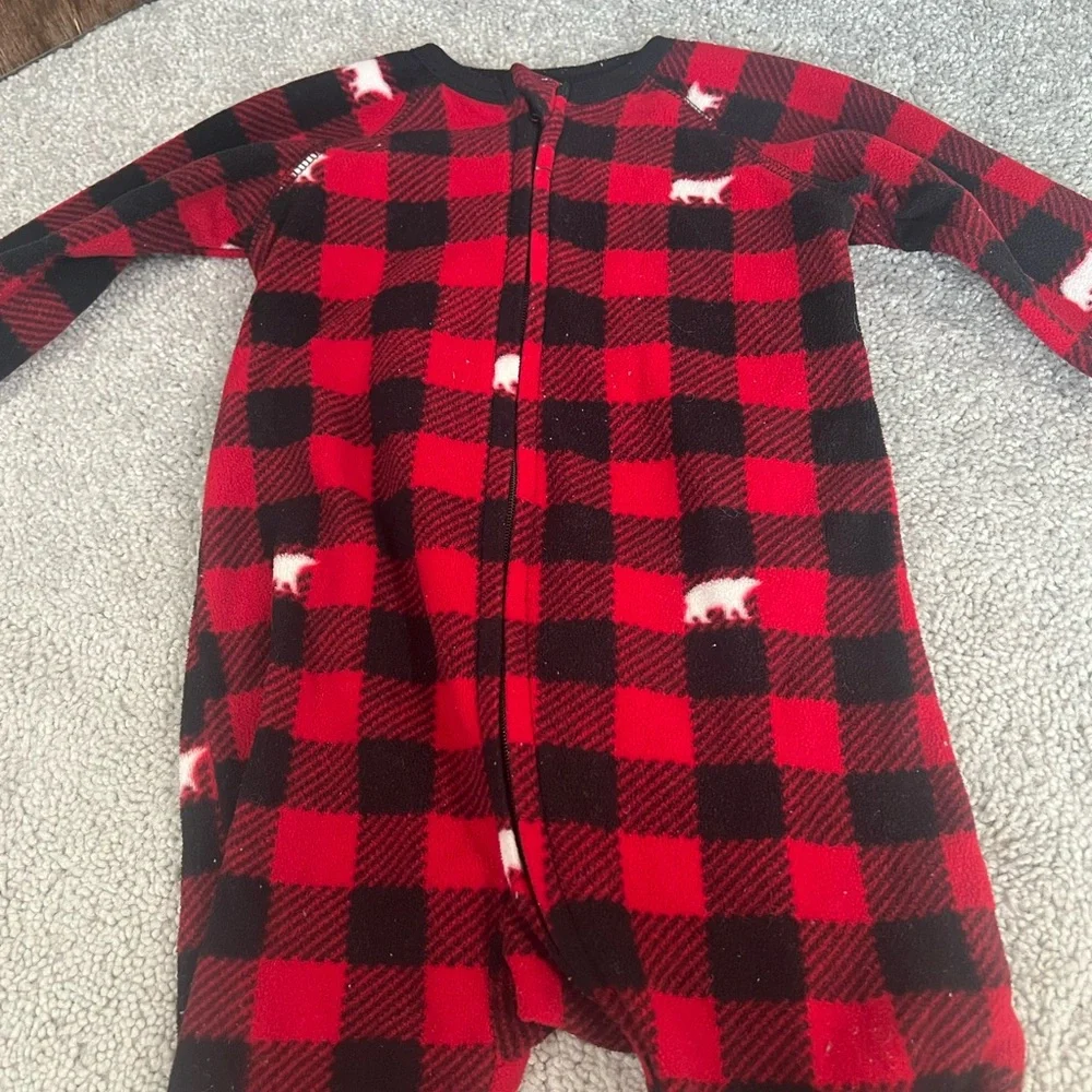 The Children's Place Red and Black Plaid Footies